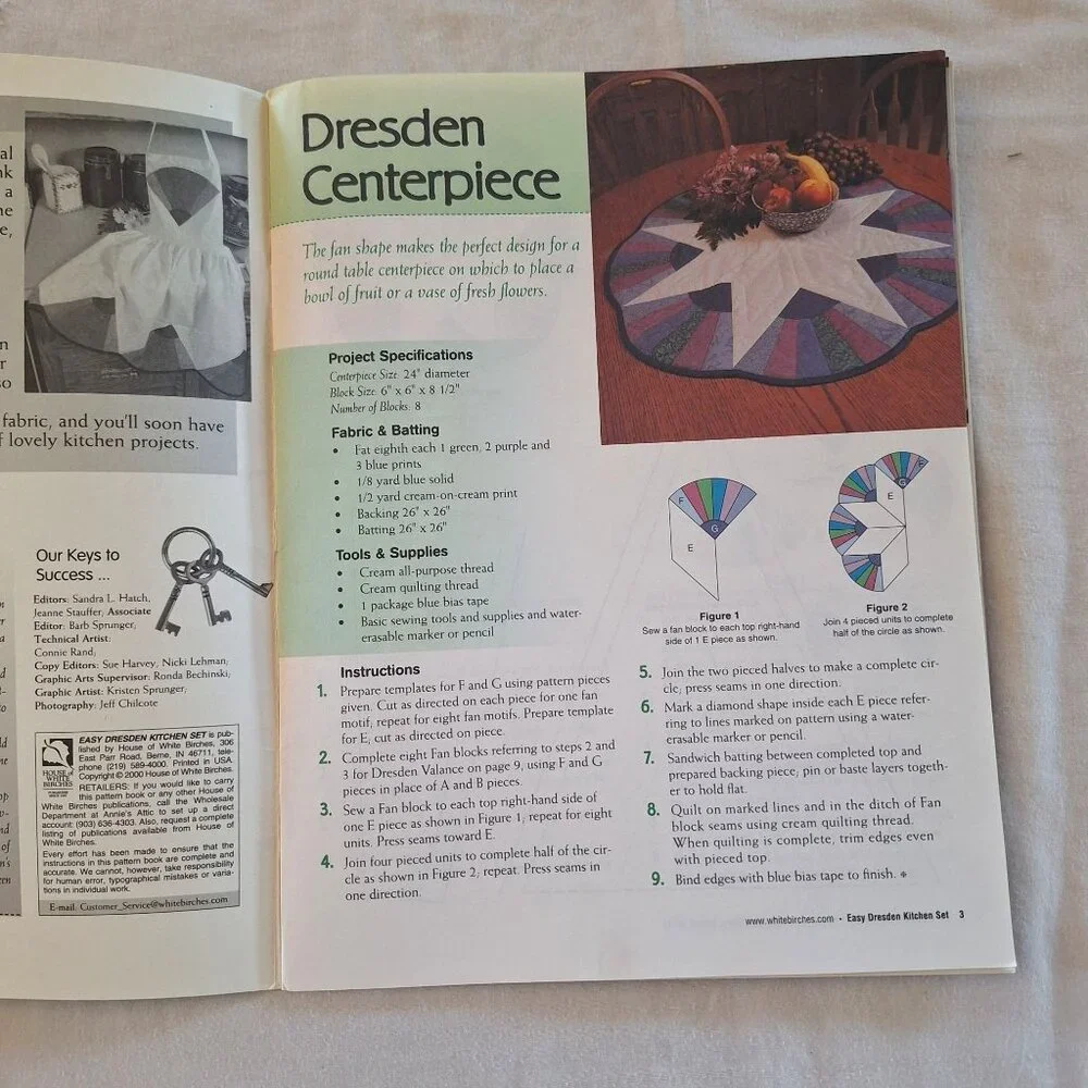 Easy Dresden Kitchen Quilting Booklet 6 Quilting Projects & Plastic Templates - Picture 4 of 7
